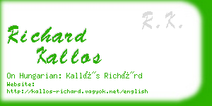 richard kallos business card